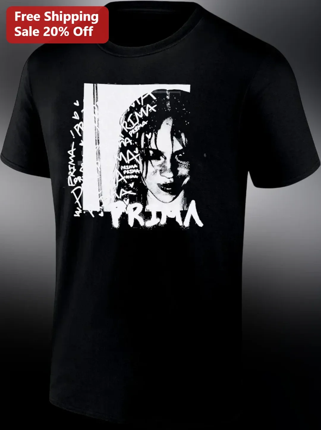 PRIMA Megan Thee Stallion Grunge Graphic Tee Black Hip Hop Streetwear Shirt available at our Los Angeles warehouse