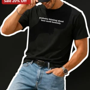 Probably Thinking About Custom Name Tee Personalized Funny Boyfriend Gift Shirt available at our Los Angeles warehouse