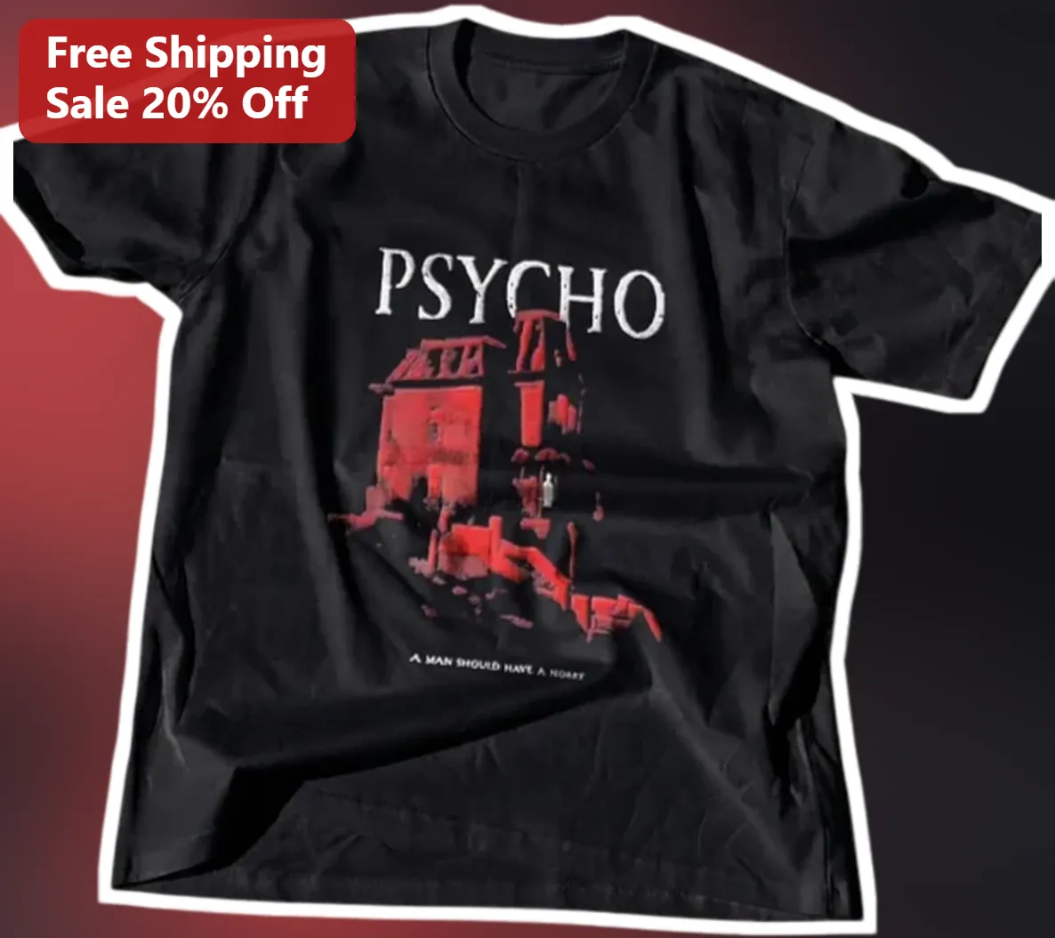 Psycho A Man Should Have A Hobby Graphic Tee Vintage Horror — Los Angeles Psycho A Man Should Have A Hobby Graphic Tee Vintage Horror Movie Shirt available at our Los Angeles warehouse