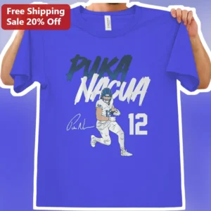 Puka Nacua #12 Los Angeles Rams Fan Graphic Tee for Men Women available at our Los Angeles warehouse