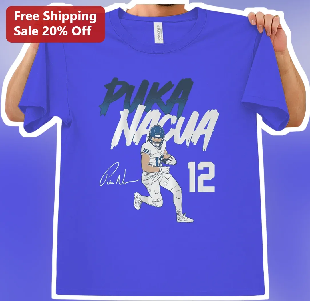 Puka Nacua #12 Los Angeles Rams Fan Graphic Tee for Men Women available at our Los Angeles warehouse