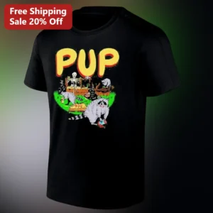 PUP Tee Raccoon Skeleton Graphic Band Merch, Pop Punk Rock Music Concert Shirt Gift for Men Women Fa available at our Los Angeles warehouse