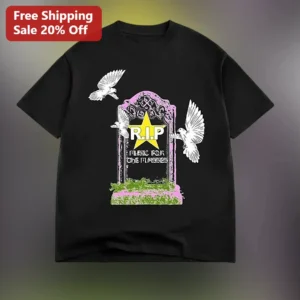 R.I.P Music For The Masses Gothic Tombstone Doves Graphic Tee available at our Los Angeles warehouse