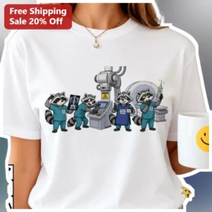 Raccoon Radiology Team Tee Funny Xray Tech Gift for Rad Tech Week available at our Los Angeles warehouse