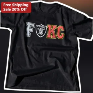 Raiders Logo F You KC Tee Las Vegas Raiders vs Chiefs Rivalry Fan Gift Distressed Vintage NFL Shirt available at our Los Angeles warehouse
