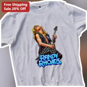 Randy Rhoads Tribute Vintage Heavy Metal Guitarist Graphic Tee available at our Los Angeles warehouse
