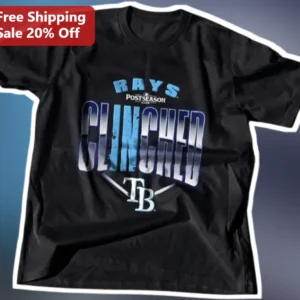Rays Postseason Clinched Tee Tampa Bay Rays Playoff Shirt First To Clinch Merch available at our Los Angeles warehouse