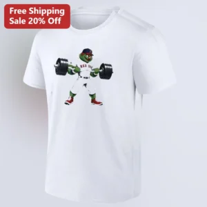 Red Sox Tee, Wally the Green Monster Weightlifting, Funny Boston Baseball Mascot Gym Shirt Gift for available at our Los Angeles warehouse