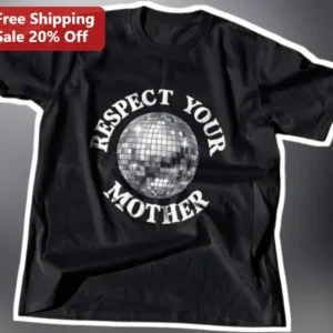 Respect Your Mother Retro Disco Ball Graphic Tee available at our Los Angeles warehouse