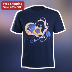 Retro Space Heart Nebula Graphic Tee Vaporwave Cosmic Love Shirt for Women Men available at our Los Angeles warehouse
