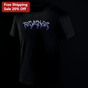 Revenge Tee Lightning Bolt Graphic Gothic Streetwear Shirt for Men Women Edgy Urban Grunge Apparel available at our Los Angeles warehouse
