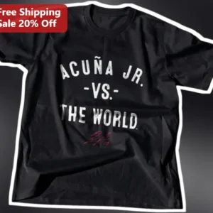 Ronald Acuña Jr. Vs The World Atlanta Braves Graphic Tee available at our Los Angeles warehouse