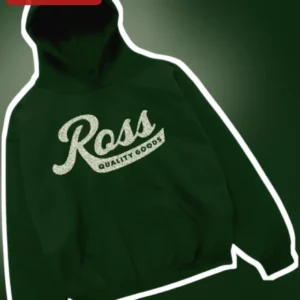 Ross Quality Goods Hoodie Retro Script Name Sweatshirt Fall Winter Gift available at our Los Angeles warehouse