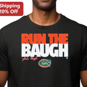 Run The Baugh Graphic Tee Florida Gators Kyle Baugh Signature Shirt available at our Los Angeles warehouse