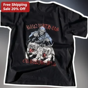 Run With Us Or Run From Us Pitbull Grim Reaper Graphic Tee available at our Los Angeles warehouse