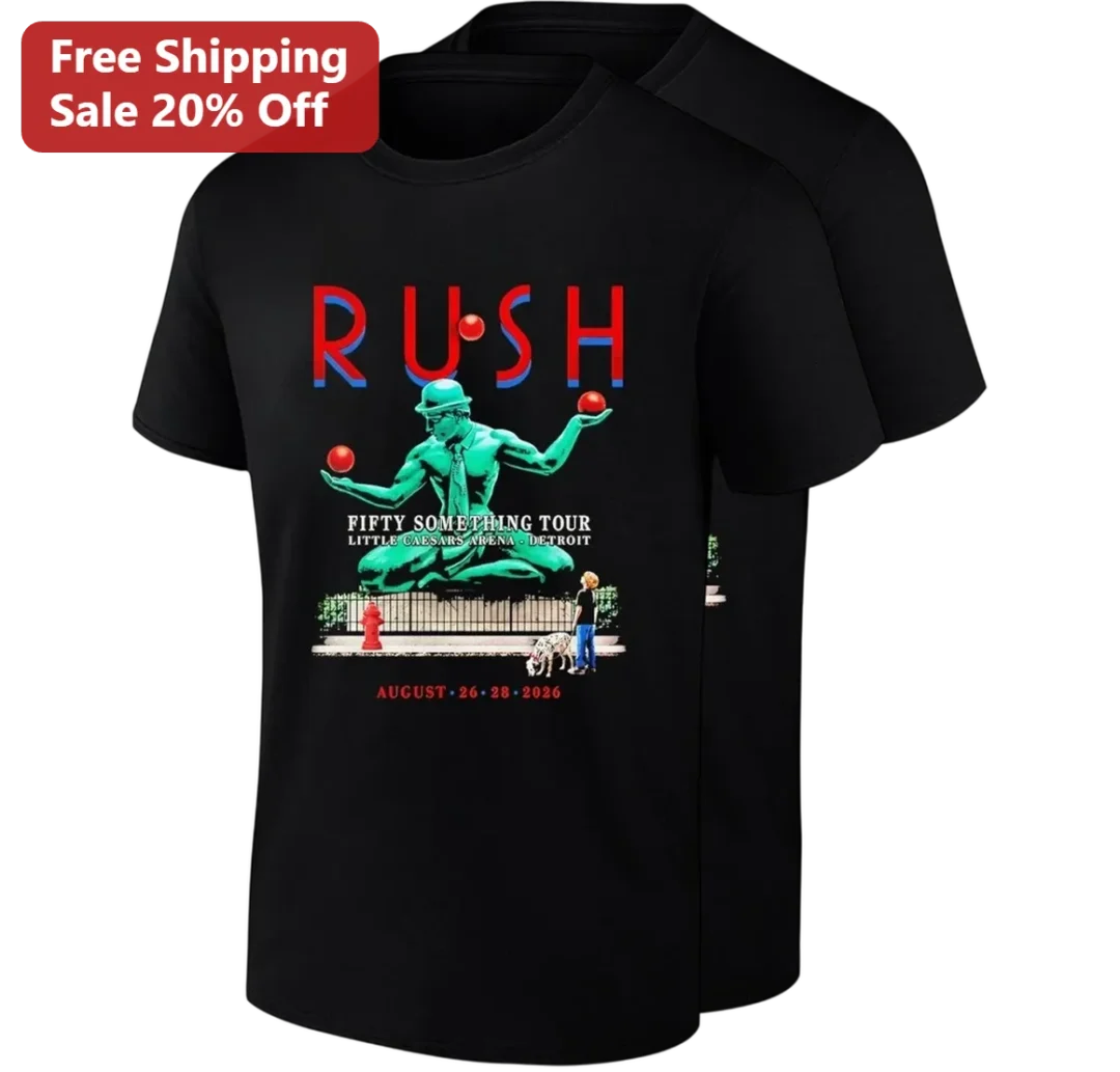 Rush Fifty Something Tour Little Caesars Arena Detroit Tee, — Los Angeles Rush Fifty Something Tour Little Caesars Arena Detroit Tee, August 26 28 2026 Concert Shirt Gift for available at our Los Angeles warehouse