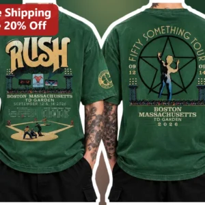 Rush Fifty Something Tour Tee Vintage Baseball Classic Rock Merch Gift available at our Los Angeles warehouse