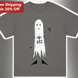 Sad Ghost Witch Boots Halloween Tee Spooky Cute Graphic Shirt available at our Los Angeles warehouse