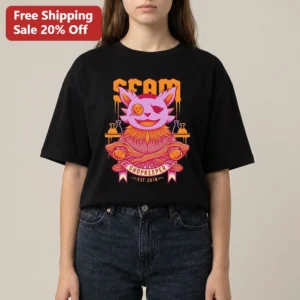 Seam Shopkeeper Est. 2018 Tee Deltarune Indie Game Cat Graphic Shirt available at our Los Angeles warehouse