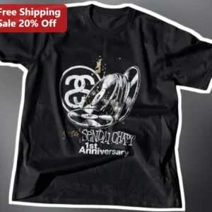 Sendai Chapt 1st Anniversary Tee Vinyl Record Player Graphic Shirt available at our Los Angeles warehouse