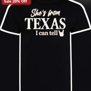 She's From Texas I Can Tell Tee Ella Langley Choosin' Texas Country Music Lyric Shirt available at our Los Angeles warehouse
