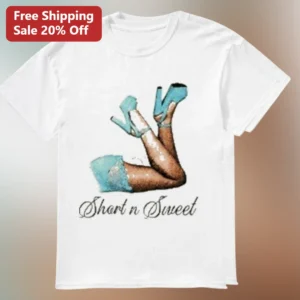 Short n Sweet Y2K Platform Heels Graphic Tee for Women, Cute Trendy Fashion Shirt Gift available at our Los Angeles warehouse