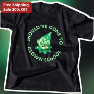 Should've Gone to Clown School Vintage Distressed Graphic Tee Funny Sarcastic Gift for Adults available at our Los Angeles warehouse