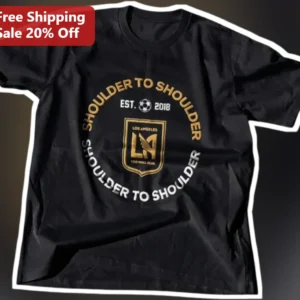 Shoulder To Shoulder LAFC Crest Graphic Tee Soccer Fan Apparel available at our Los Angeles warehouse