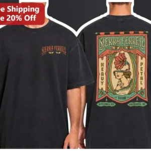 Sierra Ferrell Heavy Petal Tour Tee Vintage Concert Merch Gift available at our Los Angeles warehouse