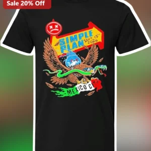 Simple Plan Band Tee Punk Rock Eagle Graphic Pop Punk Merch Gift available at our Los Angeles warehouse