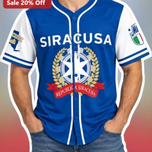 Siracusa Repubblica Siracusa Baseball Jersey Italian Heritage Gift available at our Los Angeles warehouse