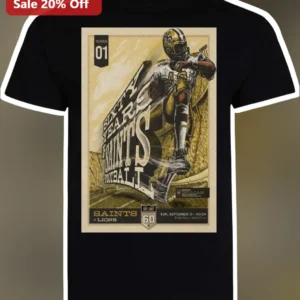 Sixty Years Saints Football Est. 1967 Vintage John Gilliam Graphic Tee available at our Los Angeles warehouse