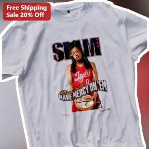 Slam Have Mercy On Em Kelsey Mitchell WNBA Indiana Fever Graphic Tee available at our Los Angeles warehouse