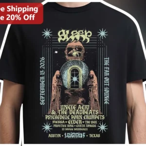 Sleep The Far Out Lounge Austin Texas Vintage Concert Tee available at our Los Angeles warehouse