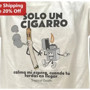 Solo Un Cigarro Calma Mi Espera Retro Cartoon Tee Vintage Cumbia Humor Gift available at our Los Angeles warehouse