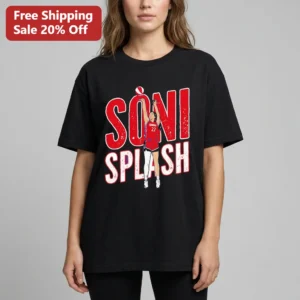 SONI SPLASH Volleyball Graphic Tee Jump Serve Design Gift for Volleyball Players and Sports Fans available at our Los Angeles warehouse