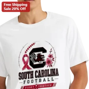 South Carolina Football Fight Together Tee Gamecocks Fan Gift Breast Cancer Awareness Shirt available at our Los Angeles warehouse
