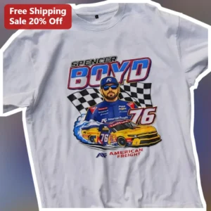 Spencer Boyd American Freight NASCAR Driver Tee #76 Racing Fan Gift available at our Los Angeles warehouse
