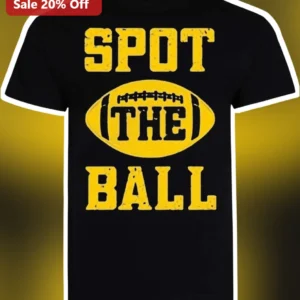 Spot The Ball Graphic Tee Funny Football Puzzle Shirt for Fans available at our Los Angeles warehouse