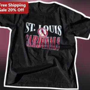 St. Louis Cardinals Vintage Baseball Tee Black Short Sleeve Fan Apparel available at our Los Angeles warehouse