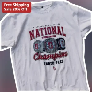 Stanford Men's Soccer National Champions Three-Peat Tee available at our Los Angeles warehouse