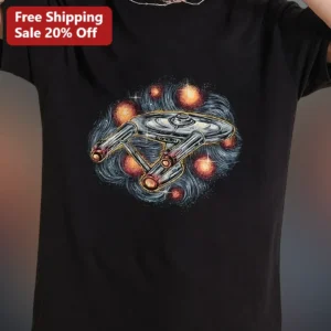 Star Trek USS Enterprise Warp Drive Graphic Tee for Sci-Fi Fans available at our Los Angeles warehouse