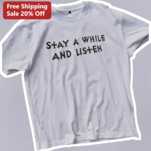 Stay A While And Listen Tee Vintage Western Gaming Shirt Gift For RDR2 Fans available at our Los Angeles warehouse