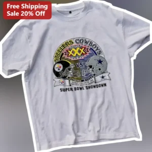 Steelers vs Cowboys Super Bowl XXX Vintage Throwback Tee available at our Los Angeles warehouse