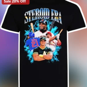 Steroid Era Baseball Tee Barry Bonds Sammy Sosa Mark McGwire A-Rod Vintage MLB Graphic Shirt available at our Los Angeles warehouse