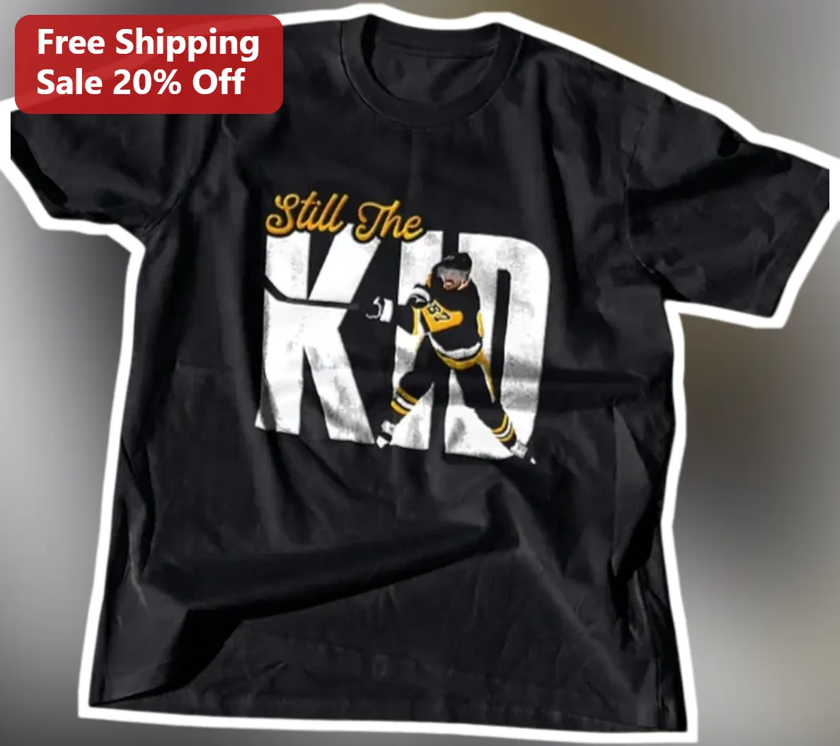 Still The Kid Tee Sidney Crosby Penguins Hockey Vintage Distressed Graphic Shirt for Men available at our Los Angeles warehouse