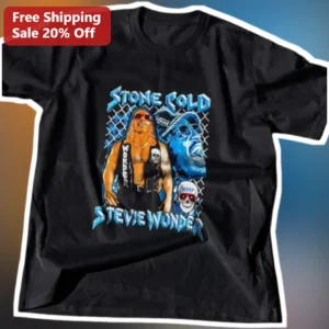 Stone Cold Stevie Wonder Mashup Graphic Tee available at our Los Angeles warehouse