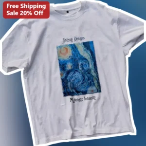 Stussy Designs Midnight Insanity Tee Vincent Van Gogh Starry Night Art Graphic Shirt available at our Los Angeles warehouse