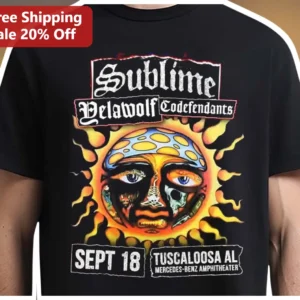 Sublime Yelawolf Codefendants Tuscaloosa Mercedes-Benz Amphitheater Psychedelic Concert Tee available at our Los Angeles warehouse