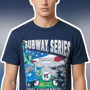 Subway Series Mets Vs Yankees Yankee Stadium Bronx NY Vintage Graphic Tee available at our Los Angeles warehouse